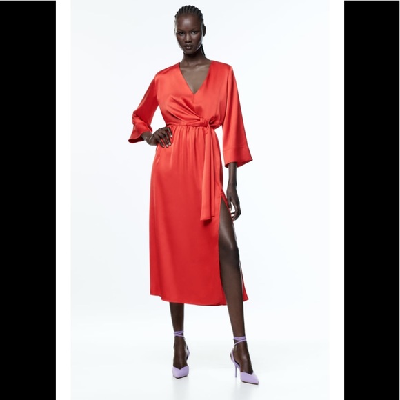 zara knotted satin effect dress Zara | Dresses | Zara Knotted Satin Effect Dress